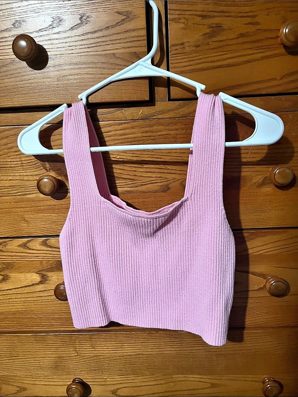 Pink Ribbed Tank Top